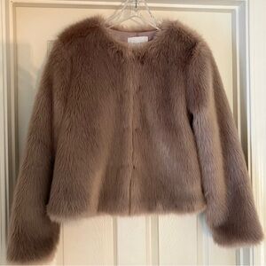 Carolina Belle Faux Fur Jacket in Taupe
